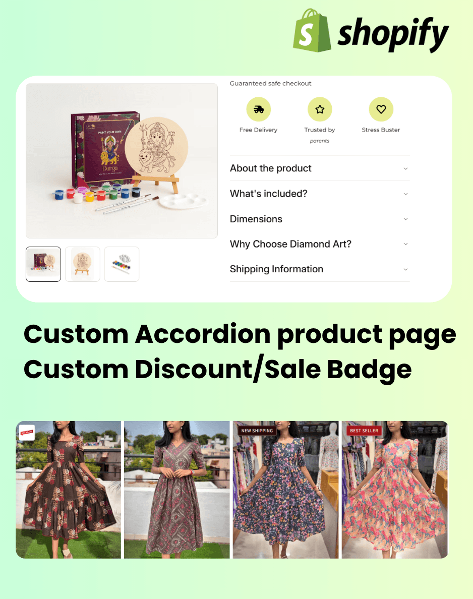 Custom Accordion & Sale Badges